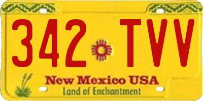 NM license plate 342TVV