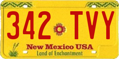 NM license plate 342TVY