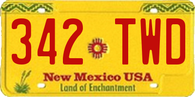 NM license plate 342TWD