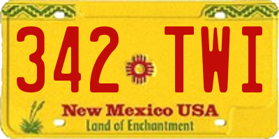 NM license plate 342TWI