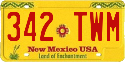 NM license plate 342TWM