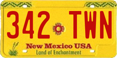 NM license plate 342TWN