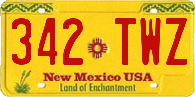 NM license plate 342TWZ