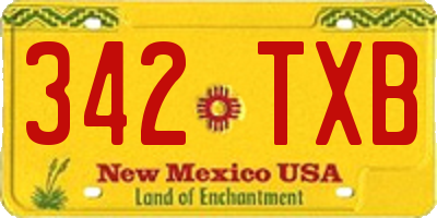 NM license plate 342TXB