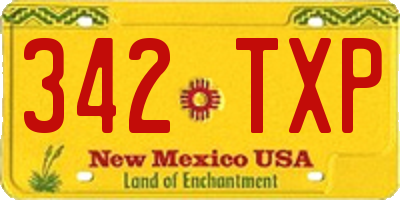 NM license plate 342TXP