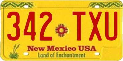 NM license plate 342TXU