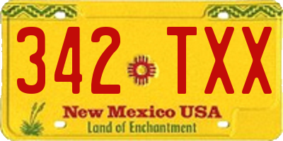 NM license plate 342TXX