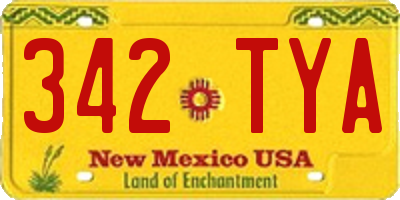NM license plate 342TYA