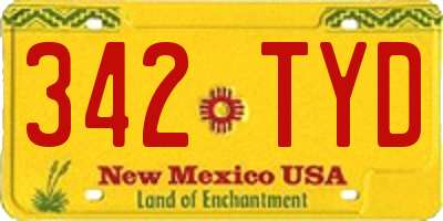 NM license plate 342TYD