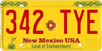 NM license plate 342TYE