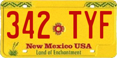 NM license plate 342TYF