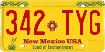 NM license plate 342TYG