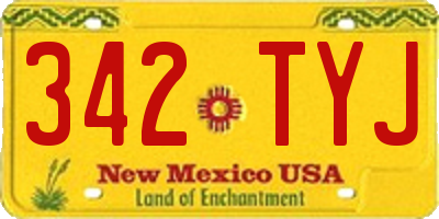 NM license plate 342TYJ