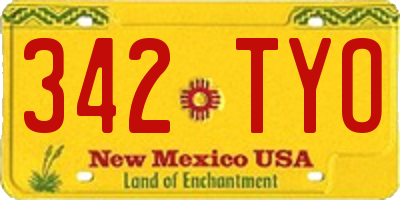 NM license plate 342TYO