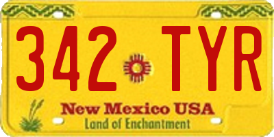 NM license plate 342TYR