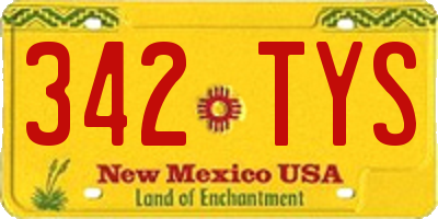 NM license plate 342TYS