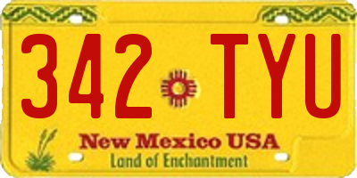 NM license plate 342TYU