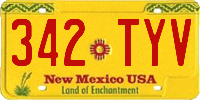 NM license plate 342TYV