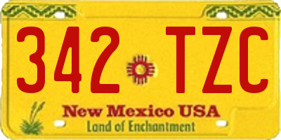 NM license plate 342TZC