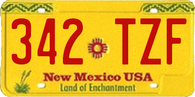 NM license plate 342TZF