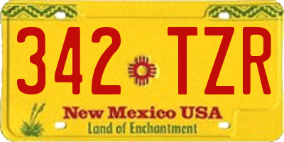 NM license plate 342TZR