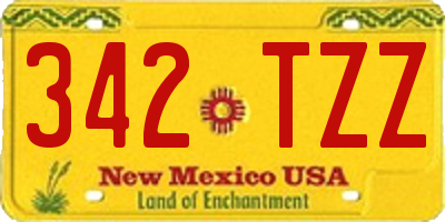 NM license plate 342TZZ