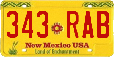 NM license plate 343RAB