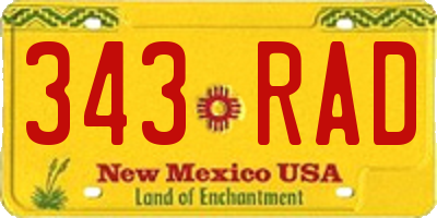 NM license plate 343RAD