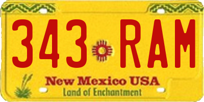 NM license plate 343RAM