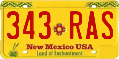 NM license plate 343RAS