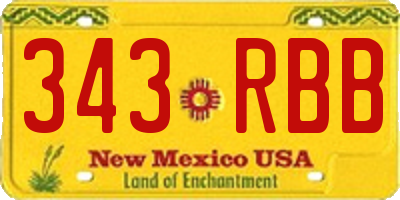 NM license plate 343RBB