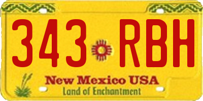 NM license plate 343RBH