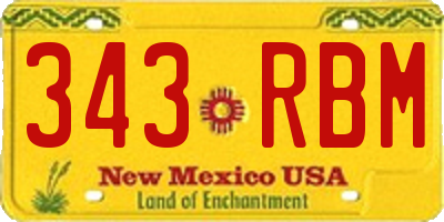 NM license plate 343RBM