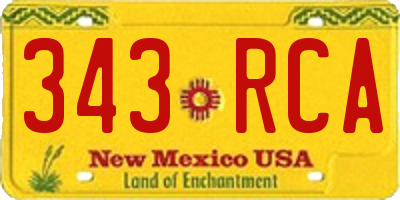 NM license plate 343RCA
