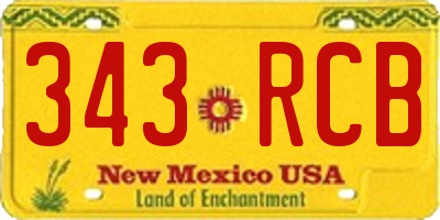NM license plate 343RCB