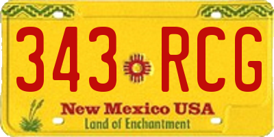 NM license plate 343RCG