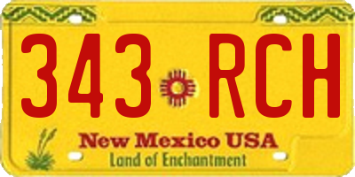 NM license plate 343RCH