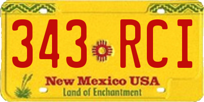 NM license plate 343RCI