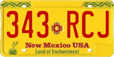 NM license plate 343RCJ