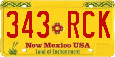 NM license plate 343RCK