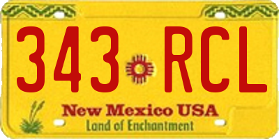 NM license plate 343RCL
