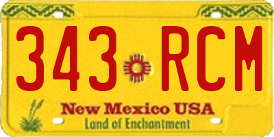 NM license plate 343RCM