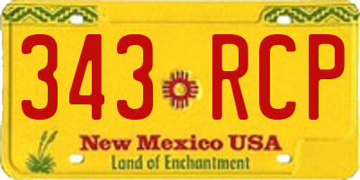 NM license plate 343RCP