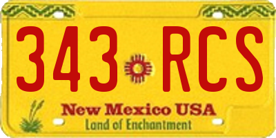 NM license plate 343RCS