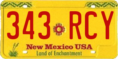 NM license plate 343RCY