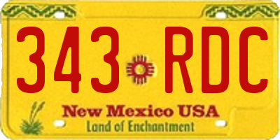 NM license plate 343RDC