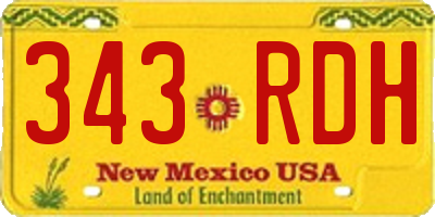 NM license plate 343RDH