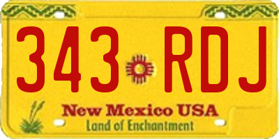 NM license plate 343RDJ