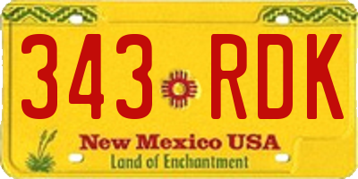 NM license plate 343RDK