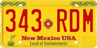 NM license plate 343RDM